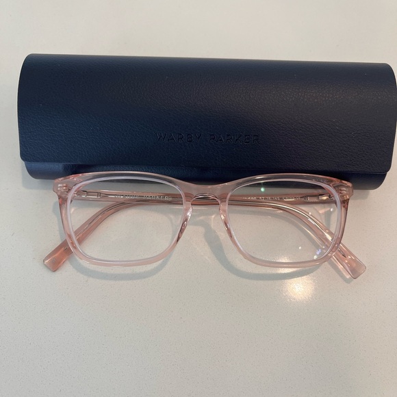Warby Parker Blush Eyeglasses with Black Case - Picture 1 of 6